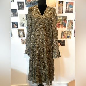 NWT Joie Maxi Wrap Dress Mesh Sleeves M